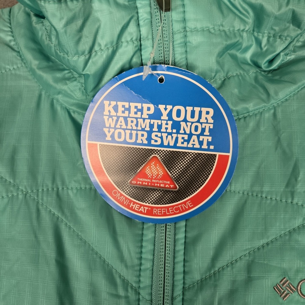 Columbia Puffer Vest Womens XL Omni-Heat Mighty Lite III Full Zip Green NWT - Picture 7 of 11